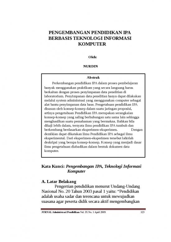 picture_Presentasi Usaha 7696 | Pengembangan Pendidikan Ipa Berbasis Teknologi Informasi Komputer | Ilmu Kependidikan